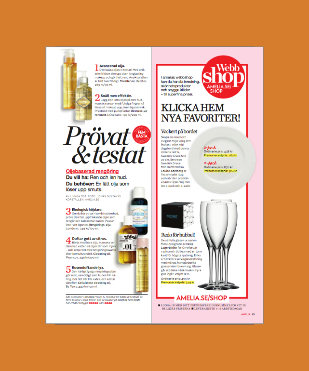 Tidning Amelia tipsar om Cleansing Oil